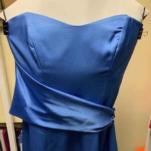 Nicole Miller blue strapless gown